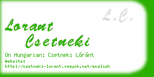 lorant csetneki business card