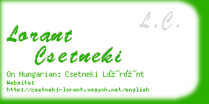 lorant csetneki business card